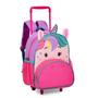 Imagem de Kit Mochila Pets Infantil Feminina Carrinho Animais de Rodinhas Zoo Bichinhos
