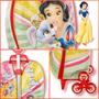 Imagem de Kit Mochila Rodas Princesa Branca Neve Lancheira Escolar 3D