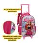 Imagem de Kit Mochila Rodinha Boneca Rosa Com Brilho Meninas Escolar