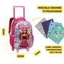 Imagem de Kit Mochila Rodinha Boneca Rosa Com Brilho Meninas Escolar
