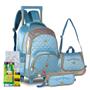 Imagem de Kit Mochila Rodinha Escola Lancheira Estojo Infantil Sereia Sweet Queen Meninas Glitter Original