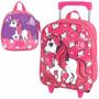 Imagem de Kit mochila rodinha escolar infantil up4you unicornio pink