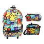 Imagem de Kit Mochila Rodinha Escolar Pokémon + Lancheira Térmica + Estojo Juvenil Infantil