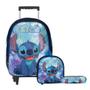 Imagem de Kit Mochila Rodinha Escolar Stitch Lancheira Estojo Grande