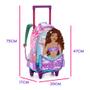 Imagem de Kit Mochila Rodinha Estojo Lancheira Sereia Lilas Princesa Mermaid Glitter Escolar Menina Oficial