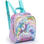 Imagem de Kit Mochila Rodinha Infantil Menina Unicornio Colorido Fofa - Seanite