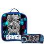 Imagem de Kit Mochila Rodinha Infantil Menino Escolar  + Lancheira Térmica + Estojo - Gamer