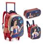 Imagem de Kit Mochila Rodinha Lancheira Estojo Feminina Menina Escolar Infantil Princesa Branca De Neve Denlex