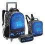 Imagem de Kit Mochila Rodinha Lancheira Estojo Vídeo Game Pro Player