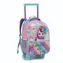 Imagem de Kit Mochila Rodinha Lancheira Térmica Infantil Estojo Escolar Menina Unicórnio Lilás Denlex Pop It