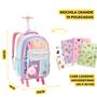 Imagem de Kit Mochila Rodinha Love Colorida Com Pom Pom Emoji Escolar