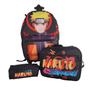 Imagem de Kit Mochila Rodinha Naruto Com Estojo E Lancheira Infantil