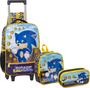 Imagem de Kit Mochila Rodinha Sonic Com Estojo E Lancheira Infantil MIM6336-C