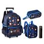 Imagem de Kit Mochila Rodinha Vídeo Game Com Luz Lancheira Estojo Triplo