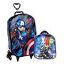 Imagem de Kit Mochila Rodinhas 3D Capitão América Avengers + Lancheira Maxtoy - Marvel