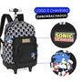 Imagem de Kit Mochila Rodinhas com Lancheira e Estojo Original Sonic Escolar Infantil Juvenil - LUXCEL