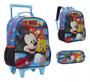 Imagem de Kit Mochila Rodinhas Escolar Mickey Disney Lancheira Estojo