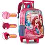 Imagem de Kit Mochila Rodinhas Escolar Princesas Fofa Brilho Meninas