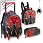 Imagem de Kit Mochila Rodinhas Homem Spider Dark Aranha Infantil