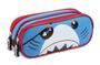 Imagem de Kit Mochila Rodinhas Infantil Masculino 1356 Shark Tubarão