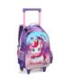 Imagem de Kit Mochila Rodinhas Infantil Menina DL0977 Unicórnio Fofa