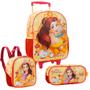 Imagem de Kit Mochila Rodinhas Lancheira Estojo Disney Princesa Bela