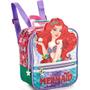 Imagem de Kit Mochila Rodinhas Lancheira Estojo Duplo Escolar Menina Infantil Ariel Sereia Denlex