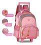 Imagem de Kit Mochila Rodinhas Sweet Queen Princesas Escolar Feminina Juvenil com Lancheira Estojo e Correntinha Pingente Personalizados