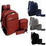 Imagem de Kit Mochila Shoulder bag Bolsa Necessaire Executiva Notebook Impermeável MN4118 Vermelho