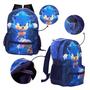 Imagem de Kit Mochila Sonic 2 de Costas + Lancheira Térmica + Estojo Escolar