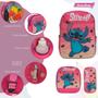 Imagem de Kit Mochila Stitch Costas Lancheira Estojo Menina Reforçada