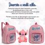 Imagem de Kit Mochila Stitch Costas Tam P Com Urso Pelúcia Cor Rosa