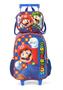 Imagem de Kit Mochila Super Mario Rodas Escolar ul 41x30x14 cm