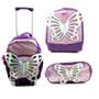 Imagem de Kit Mochila Yins Escolar De Carrinho Infantil Menina + Lancheira + Estojo Butterlfy - Ref YS42143