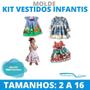 Imagem de Kit moldes vestidos infantis, modelagem&diversos, correios