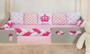 Imagem de Kit Montessoriano Trança para Mini-Cama 7 Peças + Varal Bandeirinhas - Imperial Coroa Pink