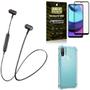 Imagem de Kit Moto E20 Fone Bluetooth HS-615 + Capa Anti Impacto + Película Vidro 3D - Armyshield