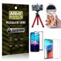 Imagem de Kit Moto E7 Tripé Flex + Flash Ring + Capa Anti Impacto + Película 3D - Armyshield