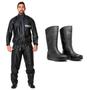 Imagem de Kit Motoqueiro Conjunto Moto Race Brascamp + Bota Motosafe Bracol Preta  100% Impermeável