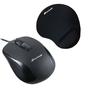 Imagem de Kit Mouse Com Fio USB Óptico 2400Dpi OM-103BK Fortrek + Mousepad Ergonômico Gel ERG-102