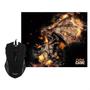 Imagem de Kit Mouse E Mousepad Arena 6 Botoes Led OEX Game MC102 Preto