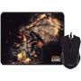 Imagem de Kit Mouse e Mousepad Gamer Arena 6 Botoes LED 2.400DPI OEX MC102