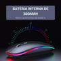 Imagem de Kit Mouse Sem Fio Bluetooth Recarregável Led + Mousepad Ergonômico Para Pc Notebook