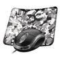 Imagem de Kit Mouse Usb Óptico Com Fio + Mouse Pad Pequeno 18x22cm