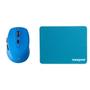 Imagem de Kit Mouse Wireless Sem Fio 10 Metros, Azul + Mouse pad 22x18 cm, Azul