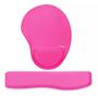 Imagem de Kit Mousepad   Apoio Ergonômico Teclado Rosa