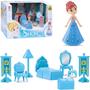 Imagem de Kit moveis infantil quarto com boneca princesa snow com luz + acessorios 9 pecas na caixa - SAMBA TO