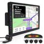 Imagem de Kit Multimídia 1 Din 9 Polegadas + Câmera Ré + Sensor Ré Preto Renault Sandero 2007 2008 2009 2010 Espelhamento