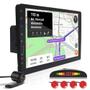 Imagem de Kit Multimídia 1 Din 9 Polegadas + Câmera Ré + Sensor Ré Vermelho Ford Fiesta 1997 1998 USB Bluetooth