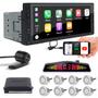 Imagem de Kit Multimídia 1 Din + Câmera Ré + Sensor 8 Pontos Prata Astra 2001 2002 2003 2004 2005 2006 Android Auto Carplay